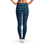 Deep Blue Tattersall Pattern Print Women's Leggings