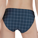 Deep Blue Tattersall Pattern Print Women's Panties