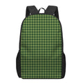Deep Green Houndstooth Pattern Print 17 Inch Backpack