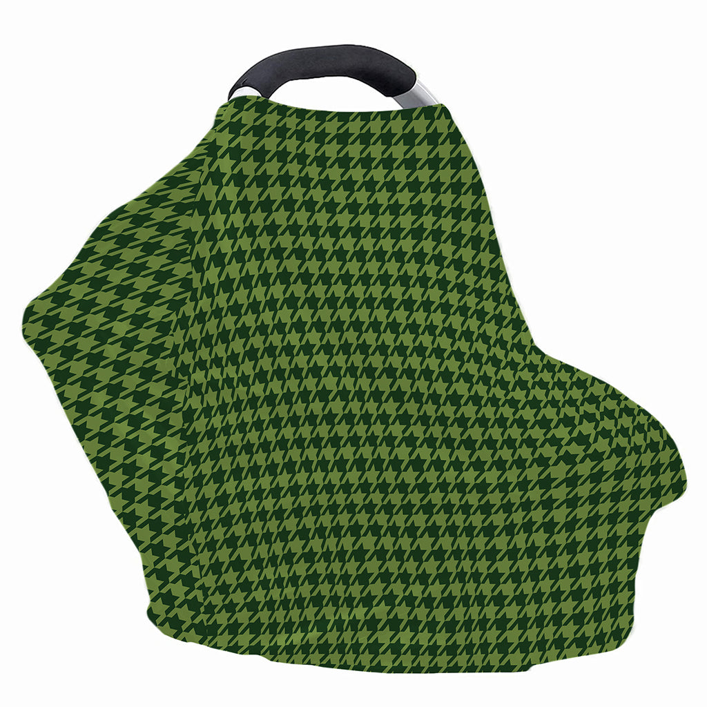 Deep Green Houndstooth Pattern Print Baby Seat Cover