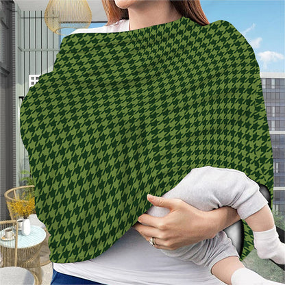 Deep Green Houndstooth Pattern Print Baby Seat Cover
