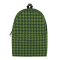 Deep Green Houndstooth Pattern Print School Backpack