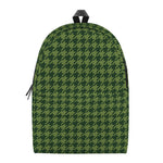 Deep Green Houndstooth Pattern Print Backpack
