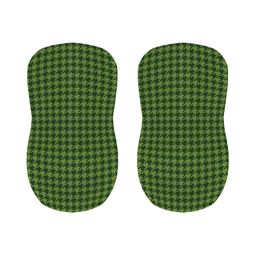 Deep Green Houndstooth Pattern Print Bar Stool Covers