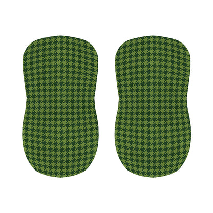 Deep Green Houndstooth Pattern Print Bar Stool Covers