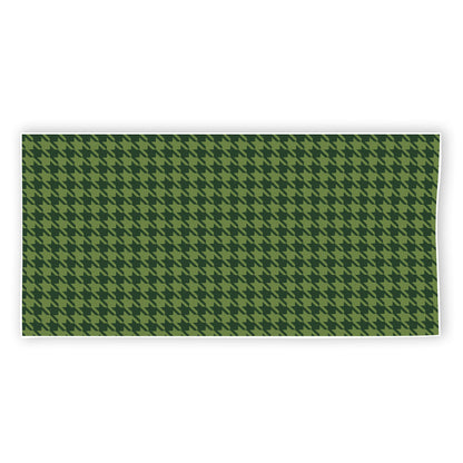 Deep Green Houndstooth Pattern Print Beach Towel