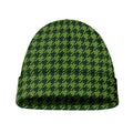 Deep Green Houndstooth Pattern Print Beanie