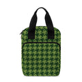 Deep Green Houndstooth Pattern Print Bible Tote Bag