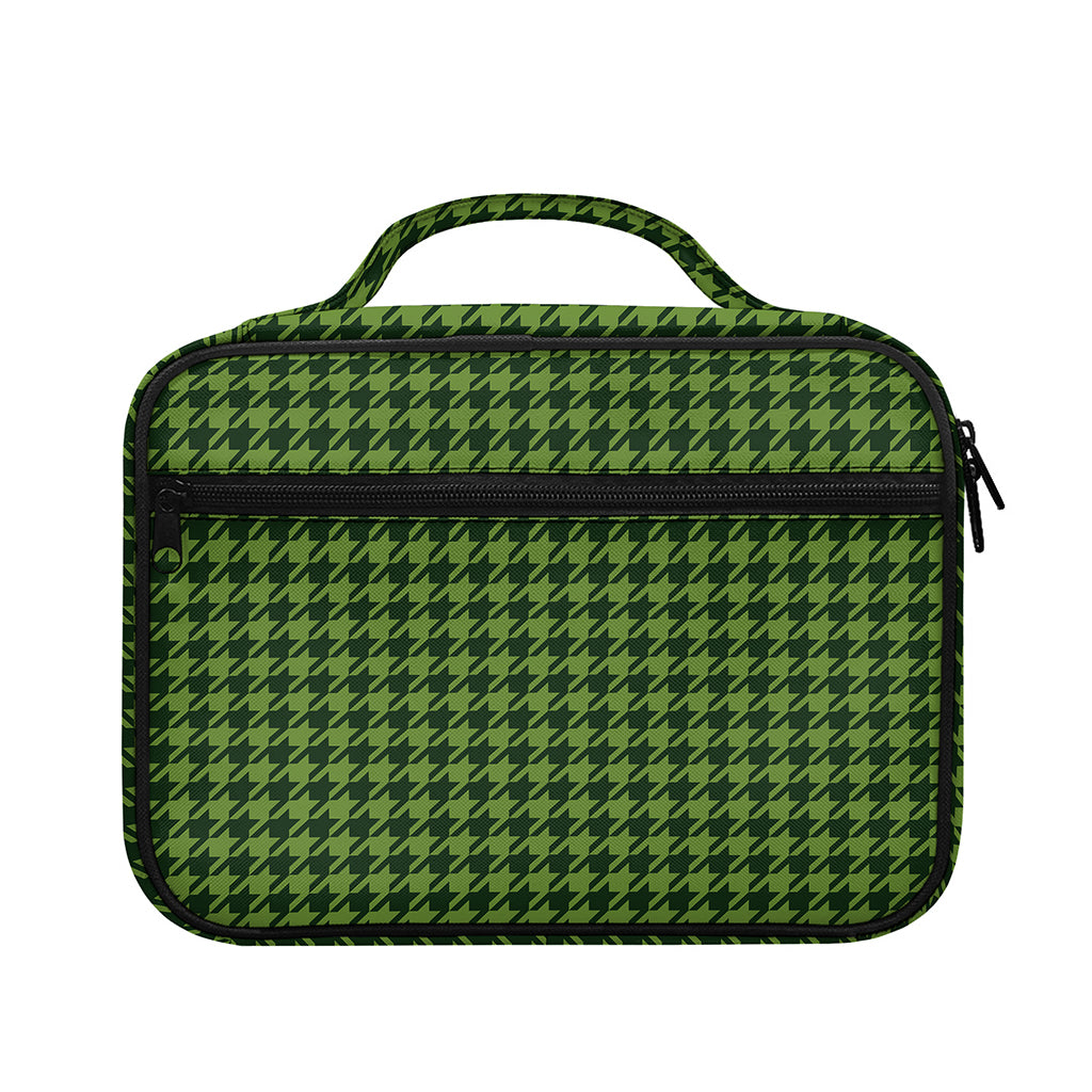 Deep Green Houndstooth Pattern Print Briefcase Bible Bag
