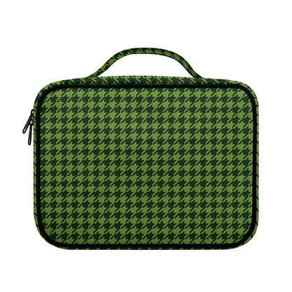 Deep Green Houndstooth Pattern Print Briefcase Bible Bag