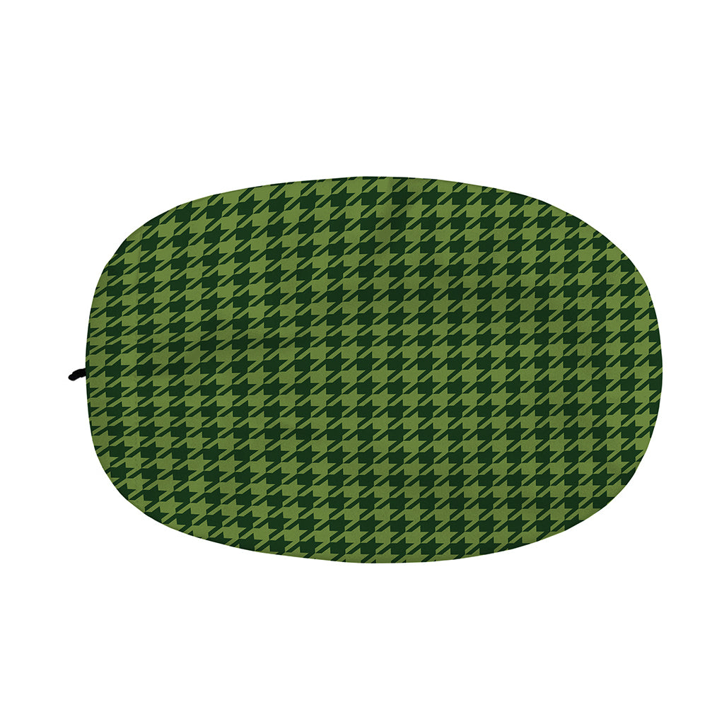 Deep Green Houndstooth Pattern Print Car Side Mirror Covers