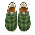 Deep Green Houndstooth Pattern Print Casual Shoes