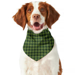 Deep Green Houndstooth Pattern Print Dog Bandana