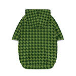 Deep Green Houndstooth Pattern Print Dog Zip Up Hoodie