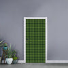 Deep Green Houndstooth Pattern Print Door Sticker