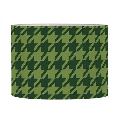 Deep Green Houndstooth Pattern Print Drum Lamp Shade