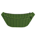 Deep Green Houndstooth Pattern Print Fanny Pack