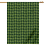 Deep Green Houndstooth Pattern Print House Flag