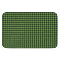 Deep Green Houndstooth Pattern Print Indoor Door Mat