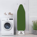 Deep Green Houndstooth Pattern Print Ironing Board Cover