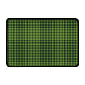 Deep Green Houndstooth Pattern Print Kitchen Mat