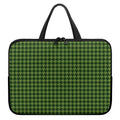 Deep Green Houndstooth Pattern Print Laptop Sleeve With Handle