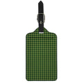 Deep Green Houndstooth Pattern Print Luggage Tag