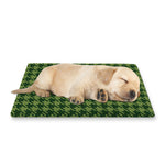 Deep Green Houndstooth Pattern Print Pet Cooling Mat Cover