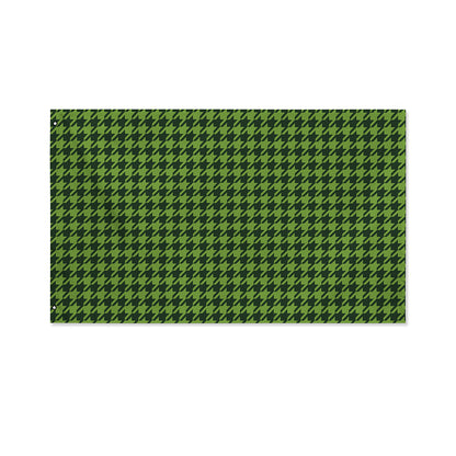 Deep Green Houndstooth Pattern Print Polyester Flag