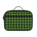 Deep Green Houndstooth Pattern Print Portable Lunch Bag