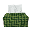 Deep Green Houndstooth Pattern Print Rectangle Tissue Box Cover