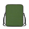 Deep Green Houndstooth Pattern Print Rectangular Crossbody Bag