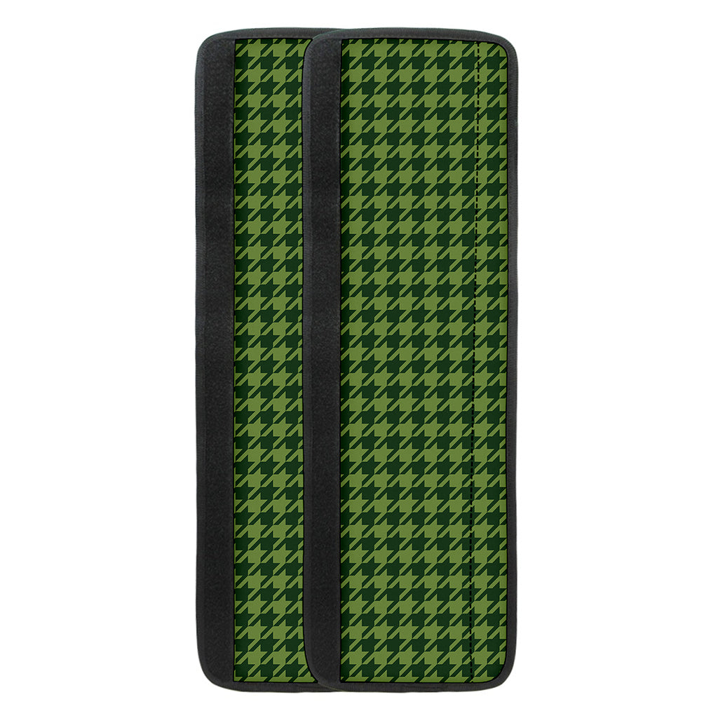 Deep Green Houndstooth Pattern Print Refrigerator Handle Covers