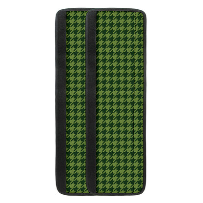 Deep Green Houndstooth Pattern Print Refrigerator Handle Covers
