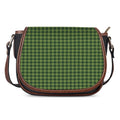 Deep Green Houndstooth Pattern Print Saddle Bag