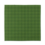 Deep Green Houndstooth Pattern Print Silk Bandana