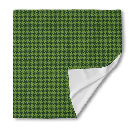Deep Green Houndstooth Pattern Print Silk Bandana