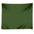 Deep Green Houndstooth Pattern Print Tapestry