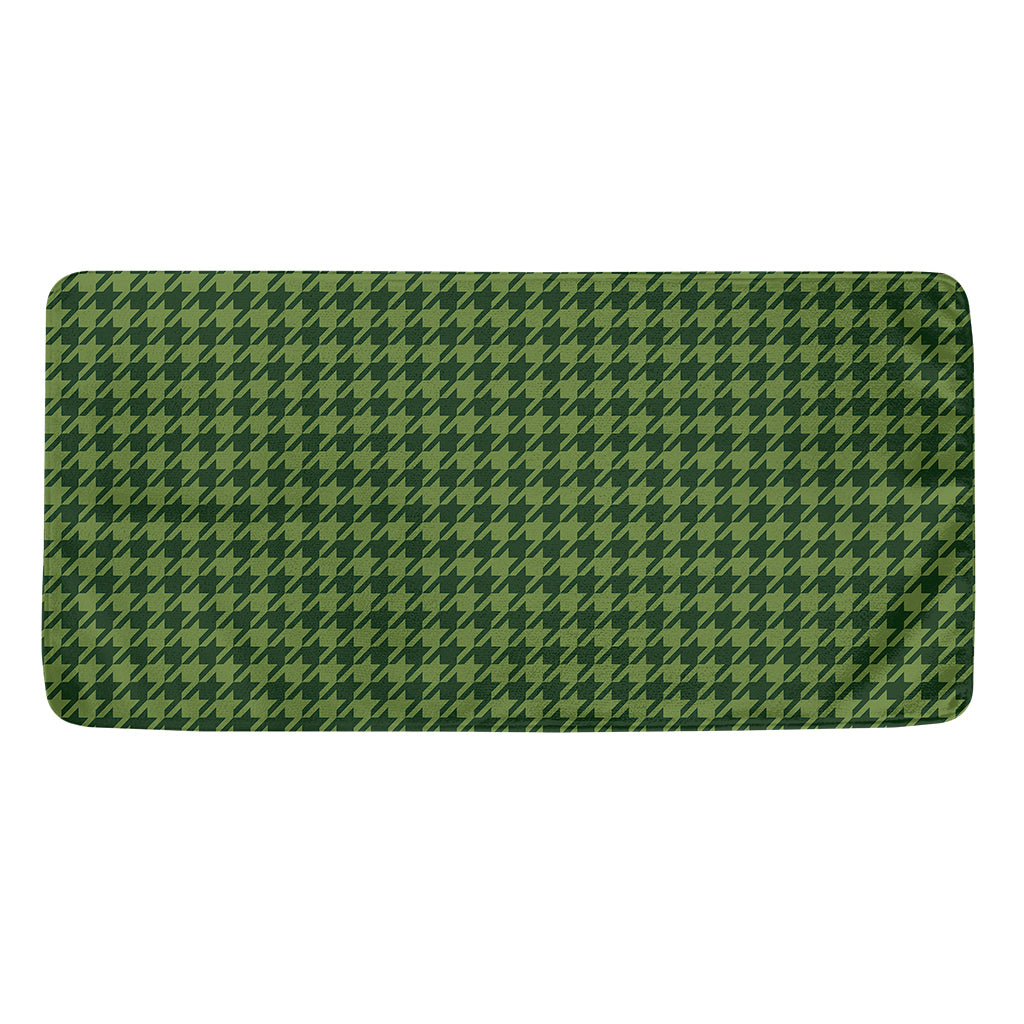 Deep Green Houndstooth Pattern Print Towel