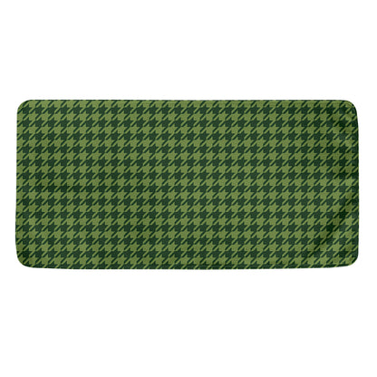 Deep Green Houndstooth Pattern Print Towel
