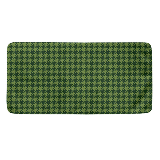 Deep Green Houndstooth Pattern Print Towel