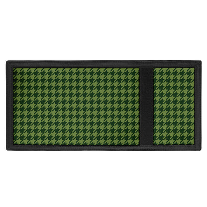 Deep Green Houndstooth Pattern Print Trifold Wallet
