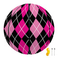 Deep Pink And Black Argyle Pattern Print Basketball