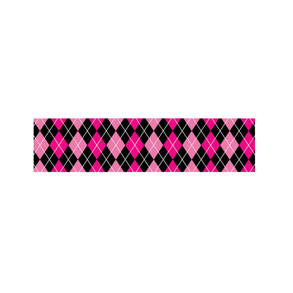 Deep Pink And Black Argyle Pattern Print Bed Runner