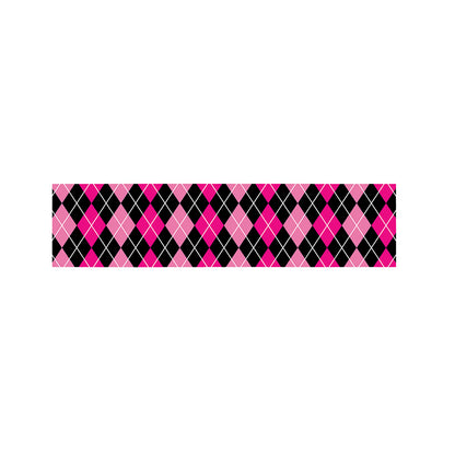 Deep Pink And Black Argyle Pattern Print Bed Runner