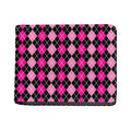 Deep Pink And Black Argyle Pattern Print Bifold Wallet