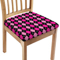 Deep Pink And Black Argyle Pattern Print Chair Cushion Cover