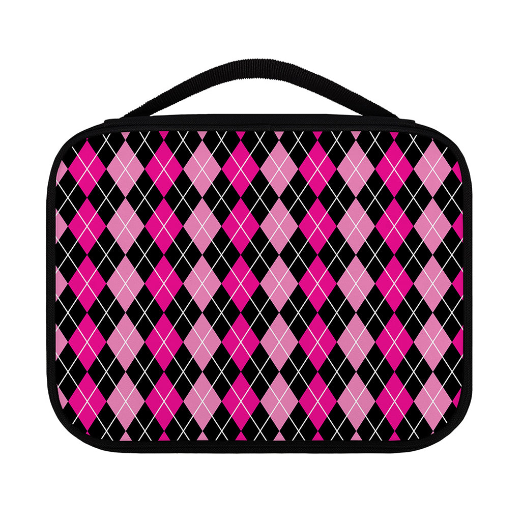 Deep Pink And Black Argyle Pattern Print Classic Bible Case