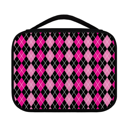 Deep Pink And Black Argyle Pattern Print Classic Bible Case