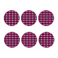Deep Pink And Black Argyle Pattern Print Coaster Set